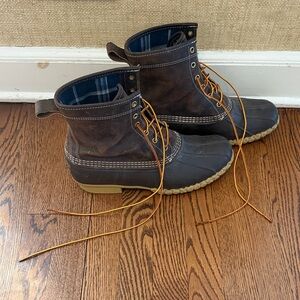 L.L. Bean Men's Dark Brown and Black Rain Boots